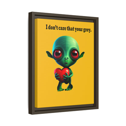 I don't care that your grey - framed canvas art (yellow)