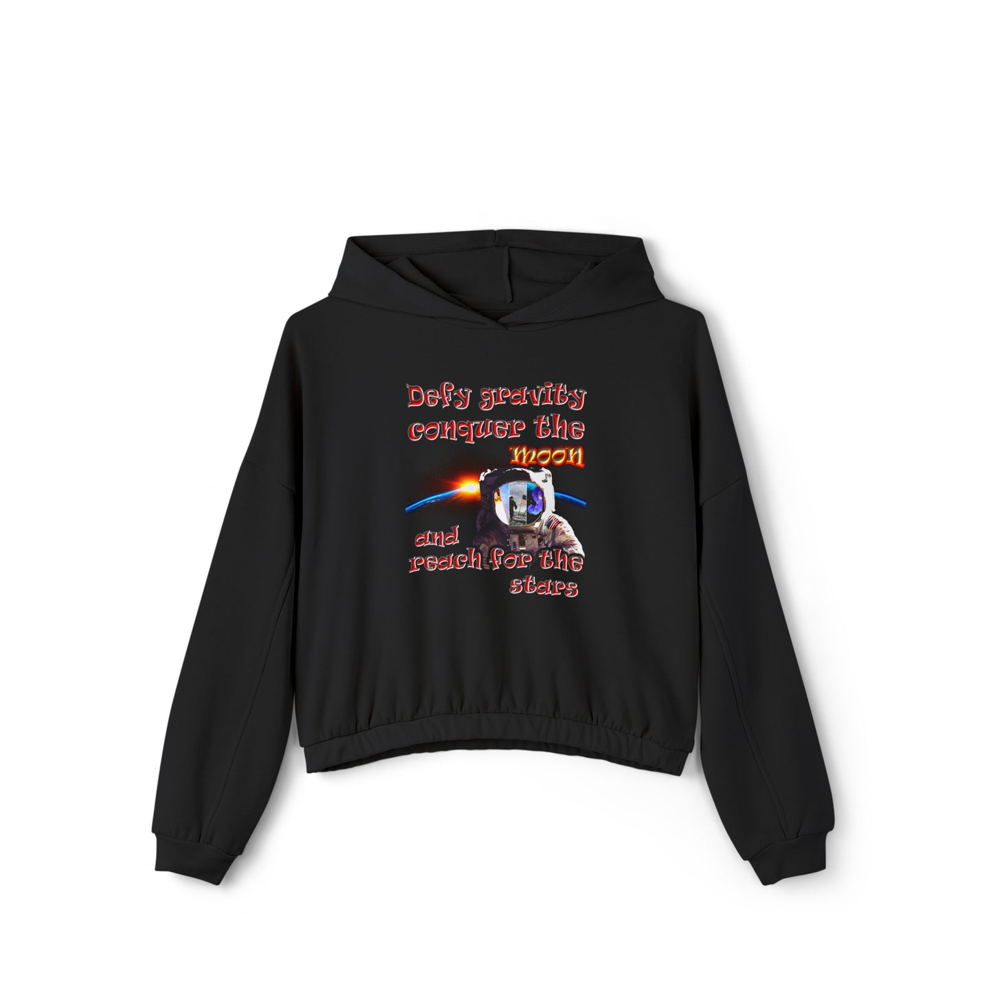 defy conquer reach - Women's Cinched Bottom Hoodie
