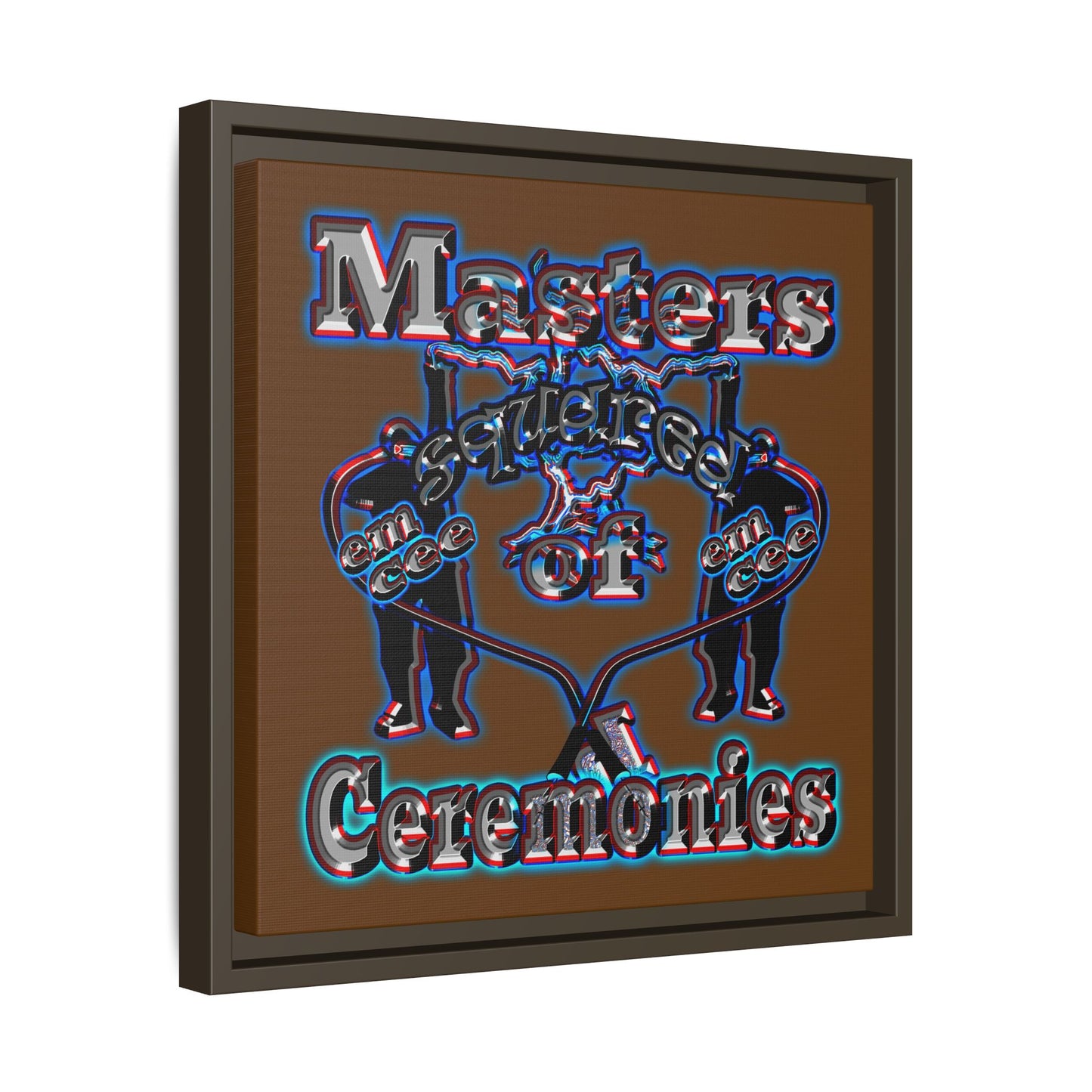 em cee squared - framed canvas art (brown)