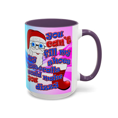 santa's shoes - Accent Mug (light blue-pink wave)