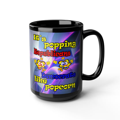 popping like popcorn - Black Mug (grey-pink wave)