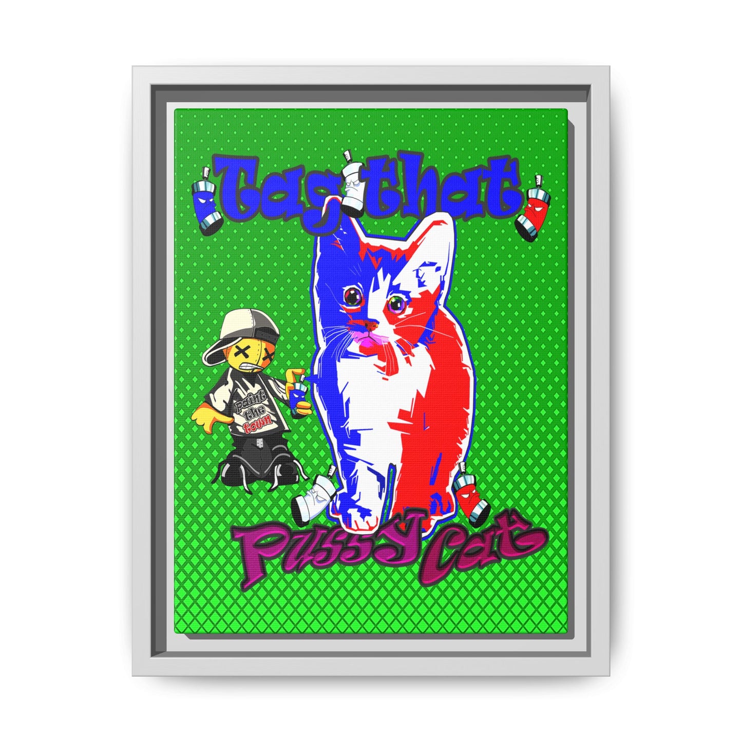tag that - framed canvas art (logo green)