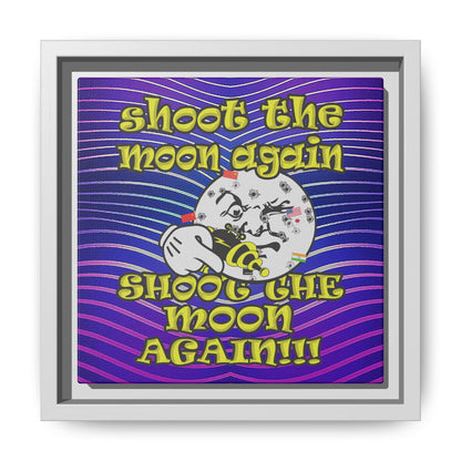 shoot the moon again - framed canvas art (purple wave)