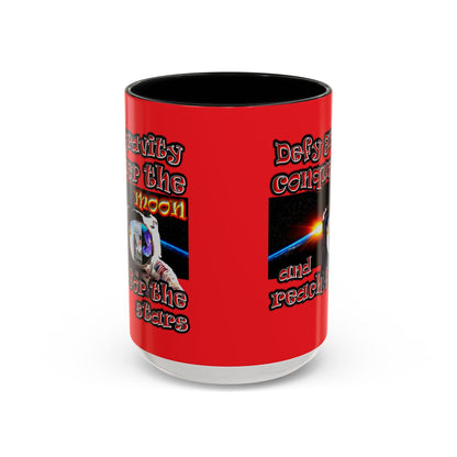 defy conquer reach - Accent Mug (red)