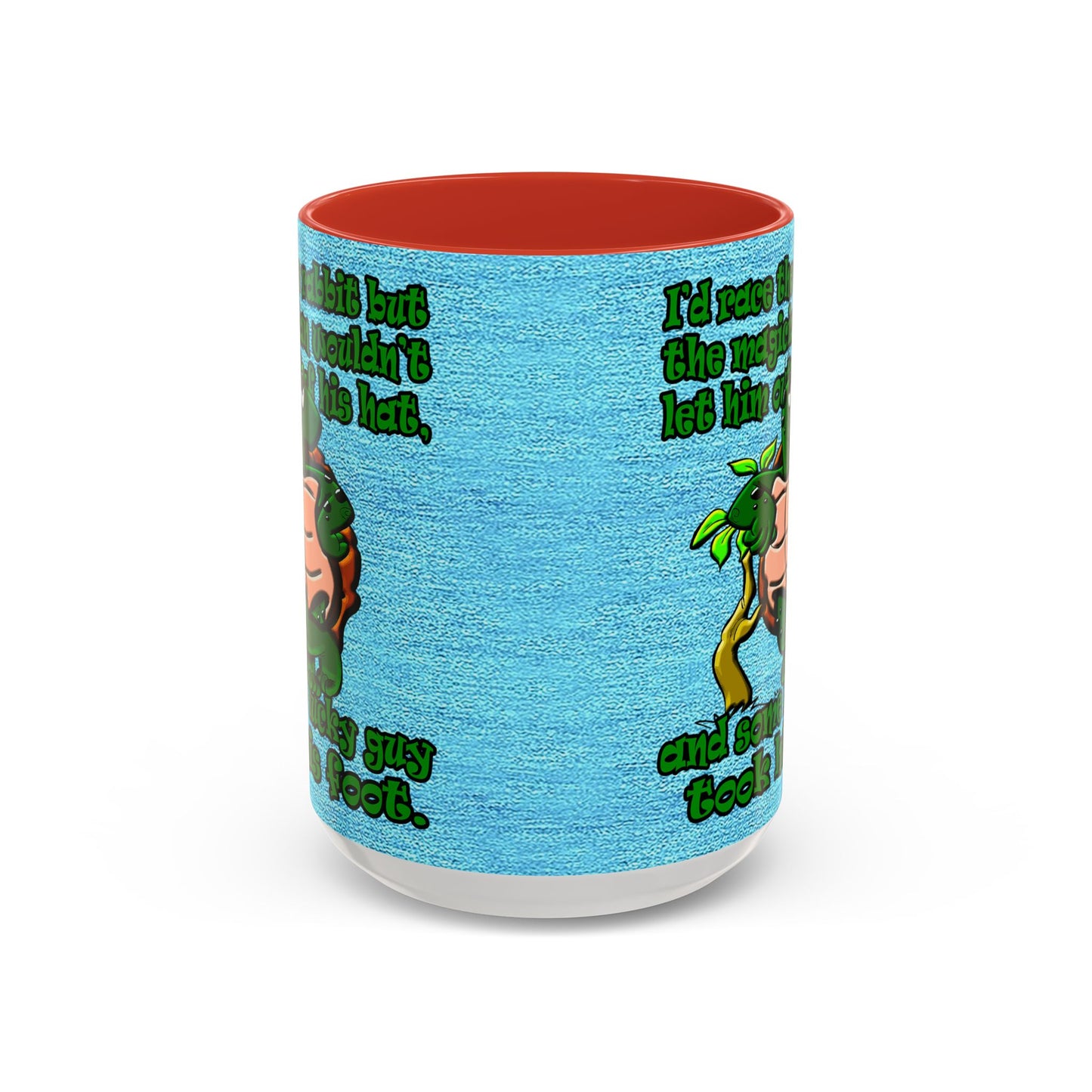 turtle race - Accent Mug (faded dark blue)