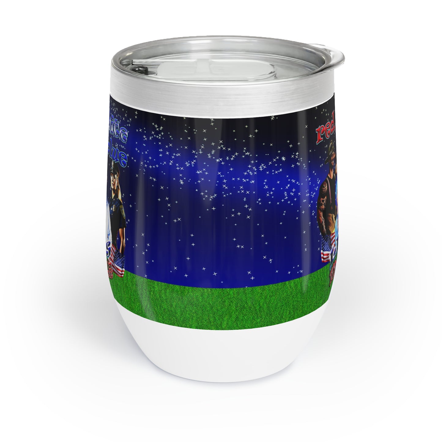 rw&b lives matter - Chill Wine Tumbler ('snoops' background)