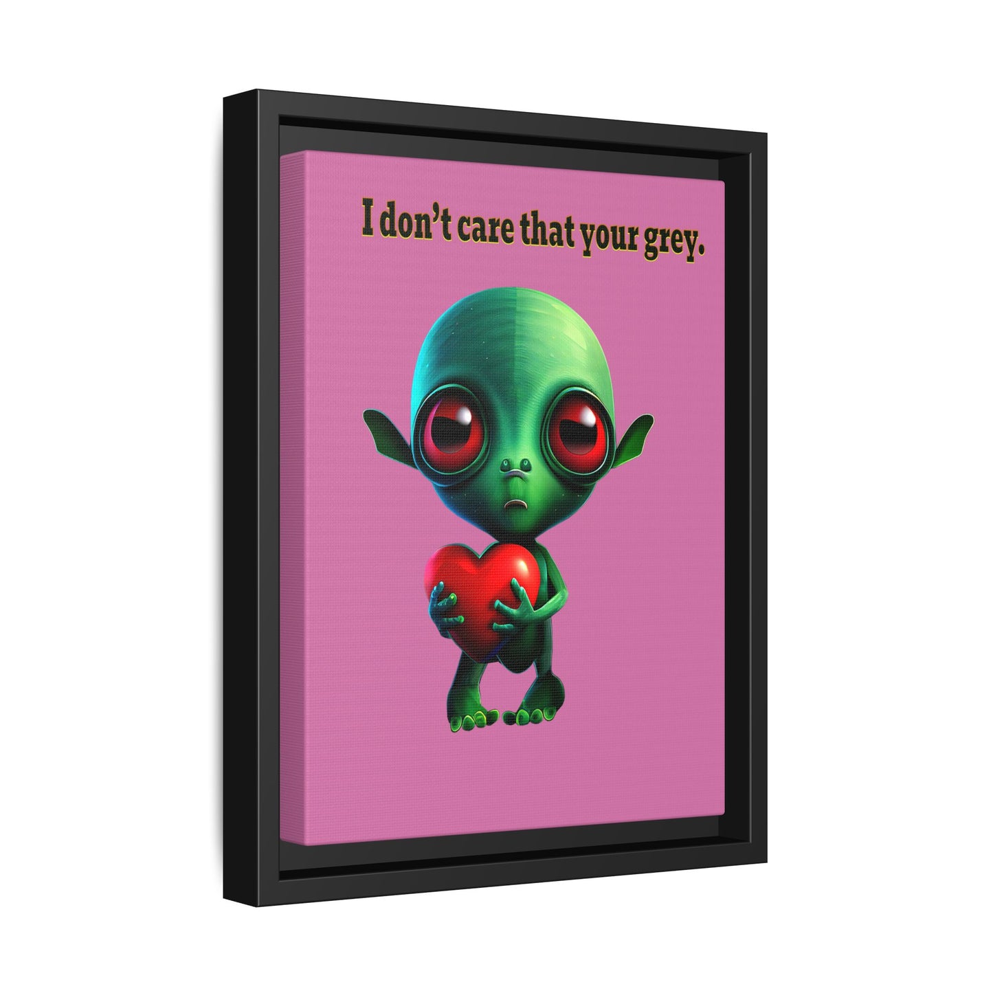 I don't care that your grey - framed canvas art (light pink)