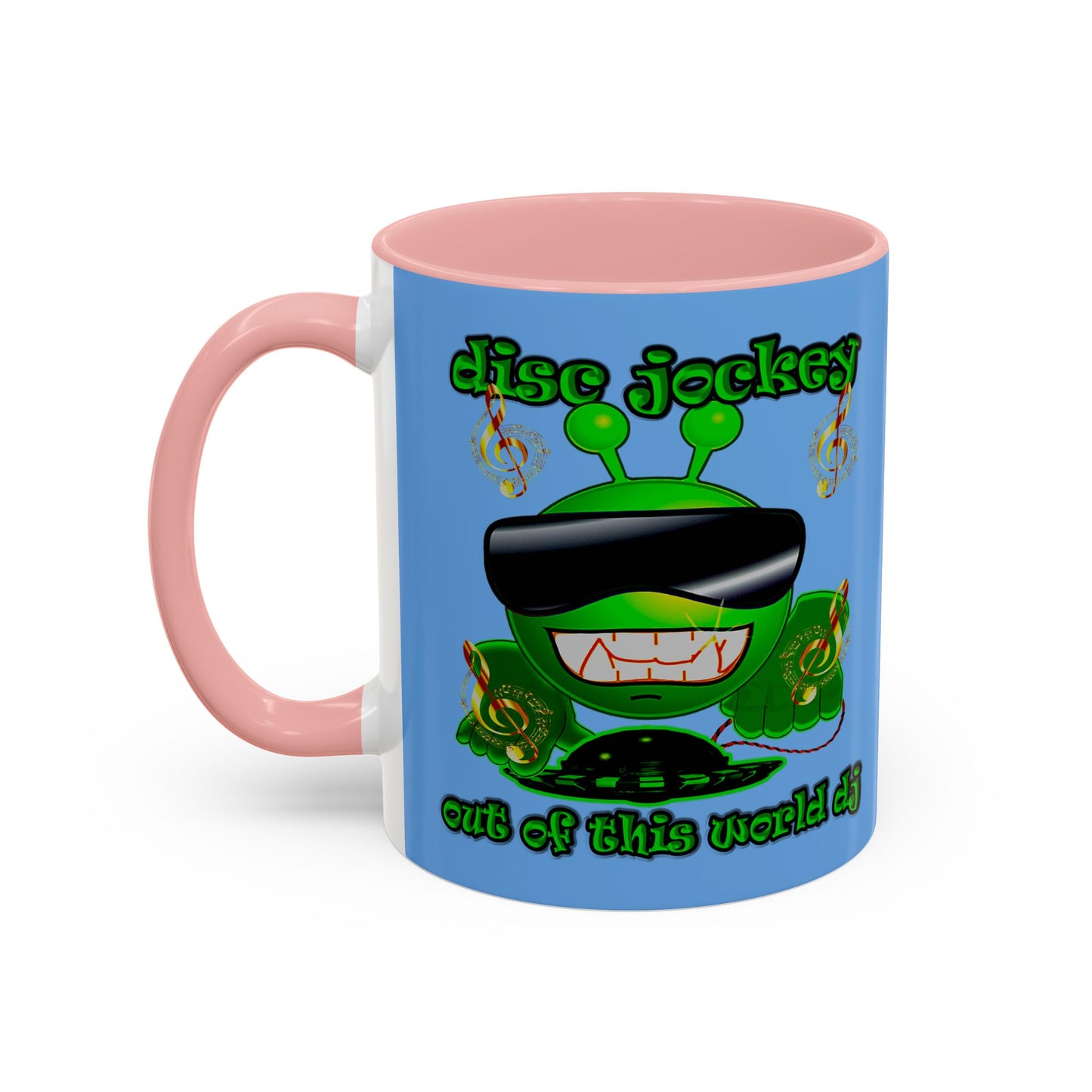 disc jockey - Accent Mug (light blue)