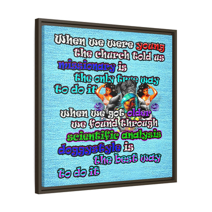 doggystyle - framed canvas art (faded blue)