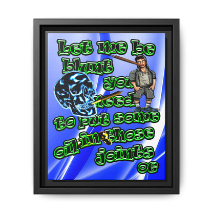 og - framed canvas art (blue-white wave)