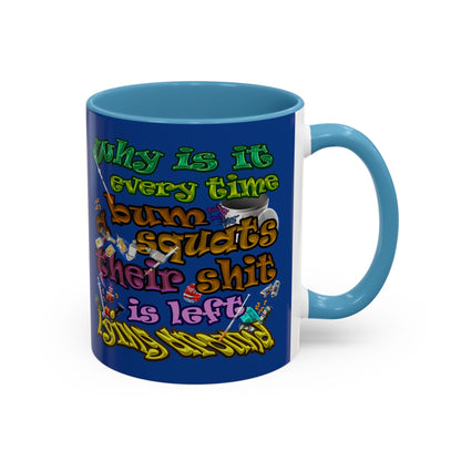 the bum's shit - Accent Mug (dark blue)