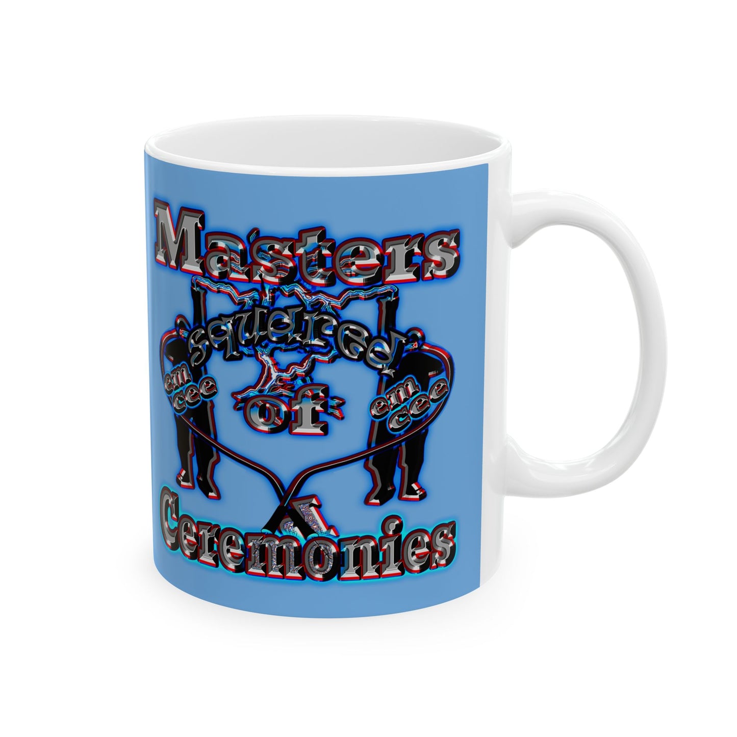 em cee squared - White Mug (light blue)
