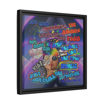 drop the beat - framed canvas art (grey-pink wave)
