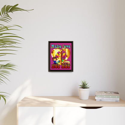 love peace - framed canvas art (pink)
