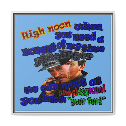 high noon - framed canvas art (light blue)
