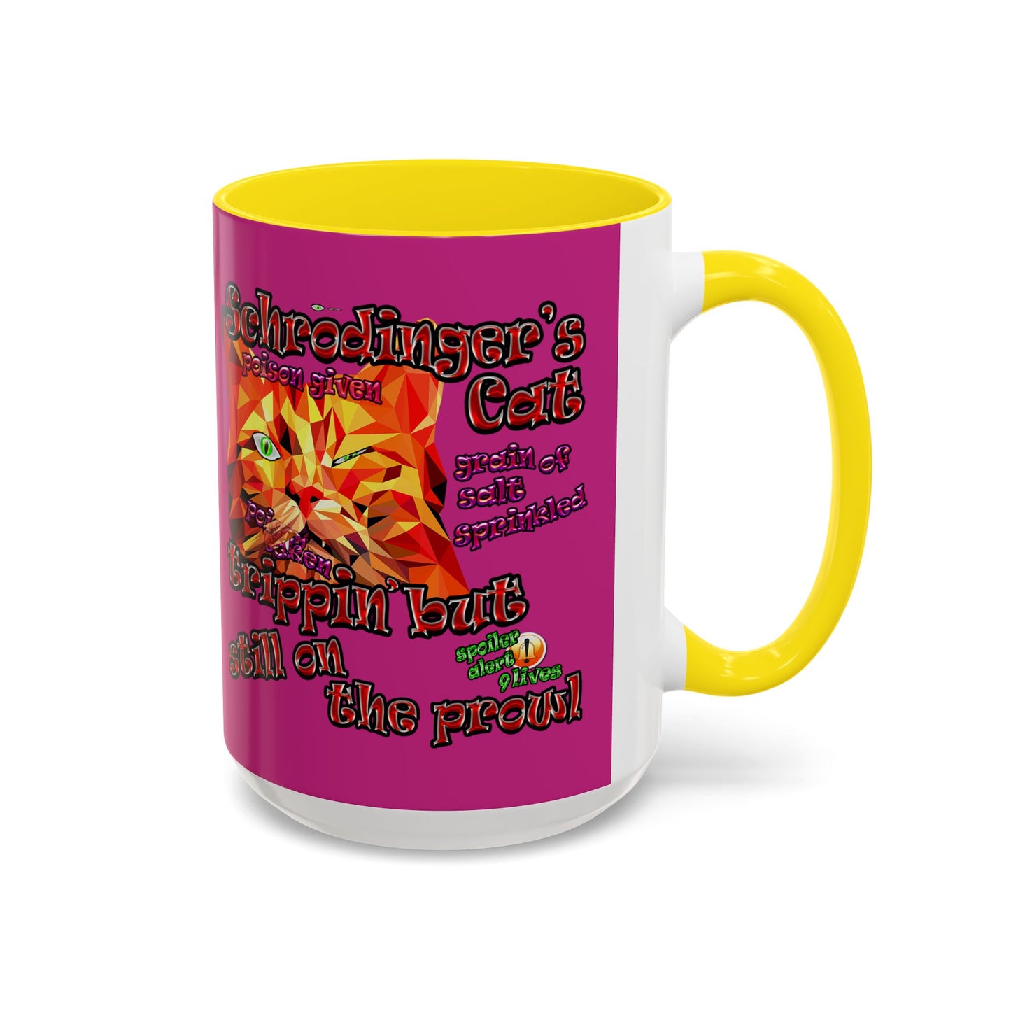 schrodinger's cat - Accent Mug (pink)