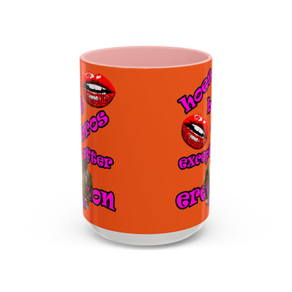 hoes b4 bros - Accent Mug (orange)