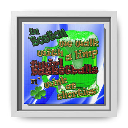celtics logo - framed canvas art (blue-white wave)