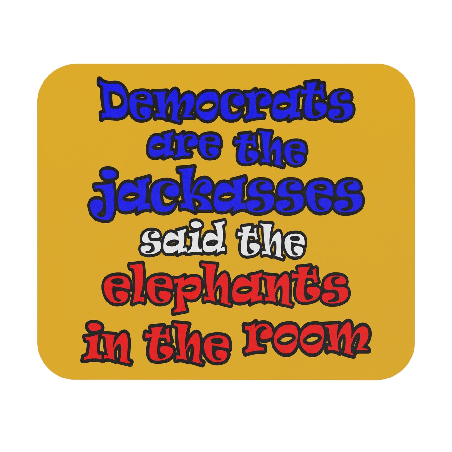 donkeys and elephants - Mouse Pad (Rectangle) (yellow)