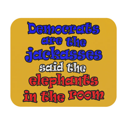 donkeys and elephants - Mouse Pad (Rectangle) (yellow)