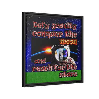 defy conquer reach - framed canvas art ('snoops' background)