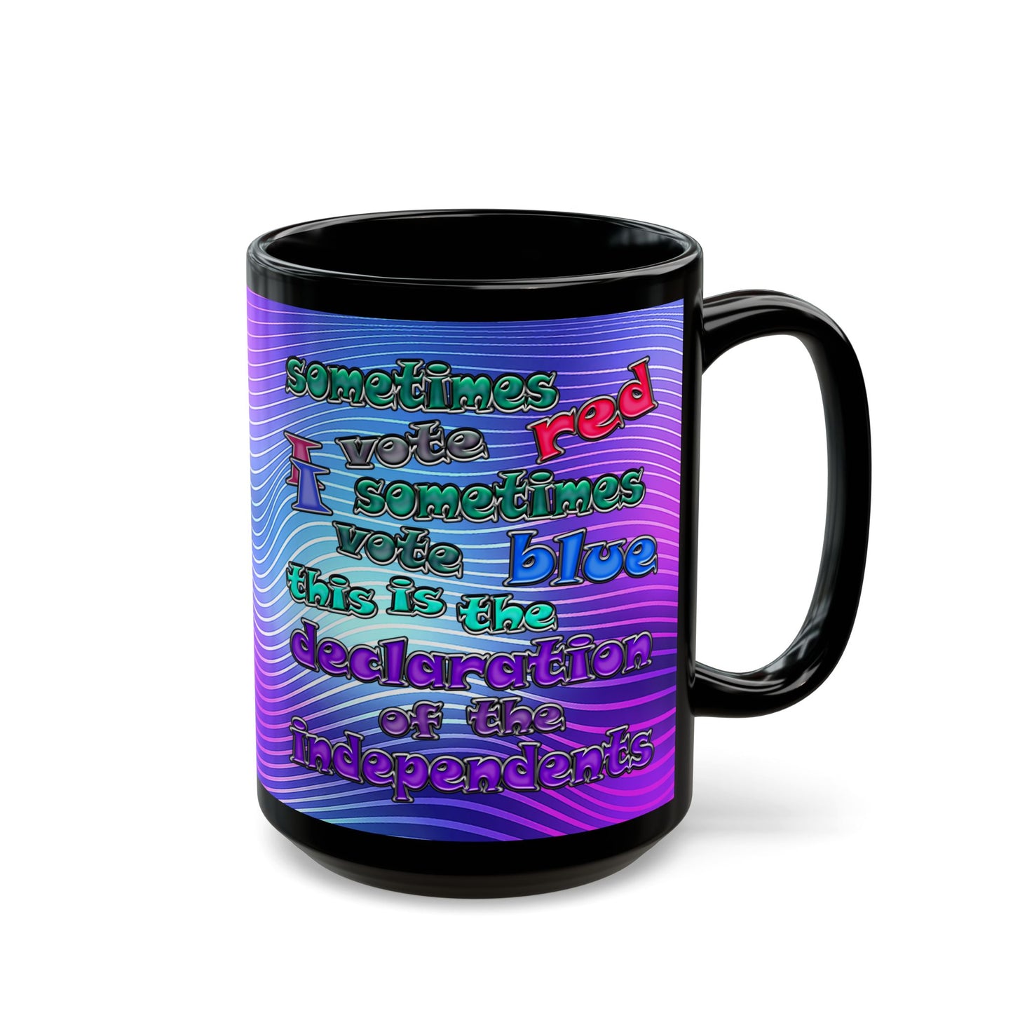 declaration of the independents - Black Mug (purple wave)