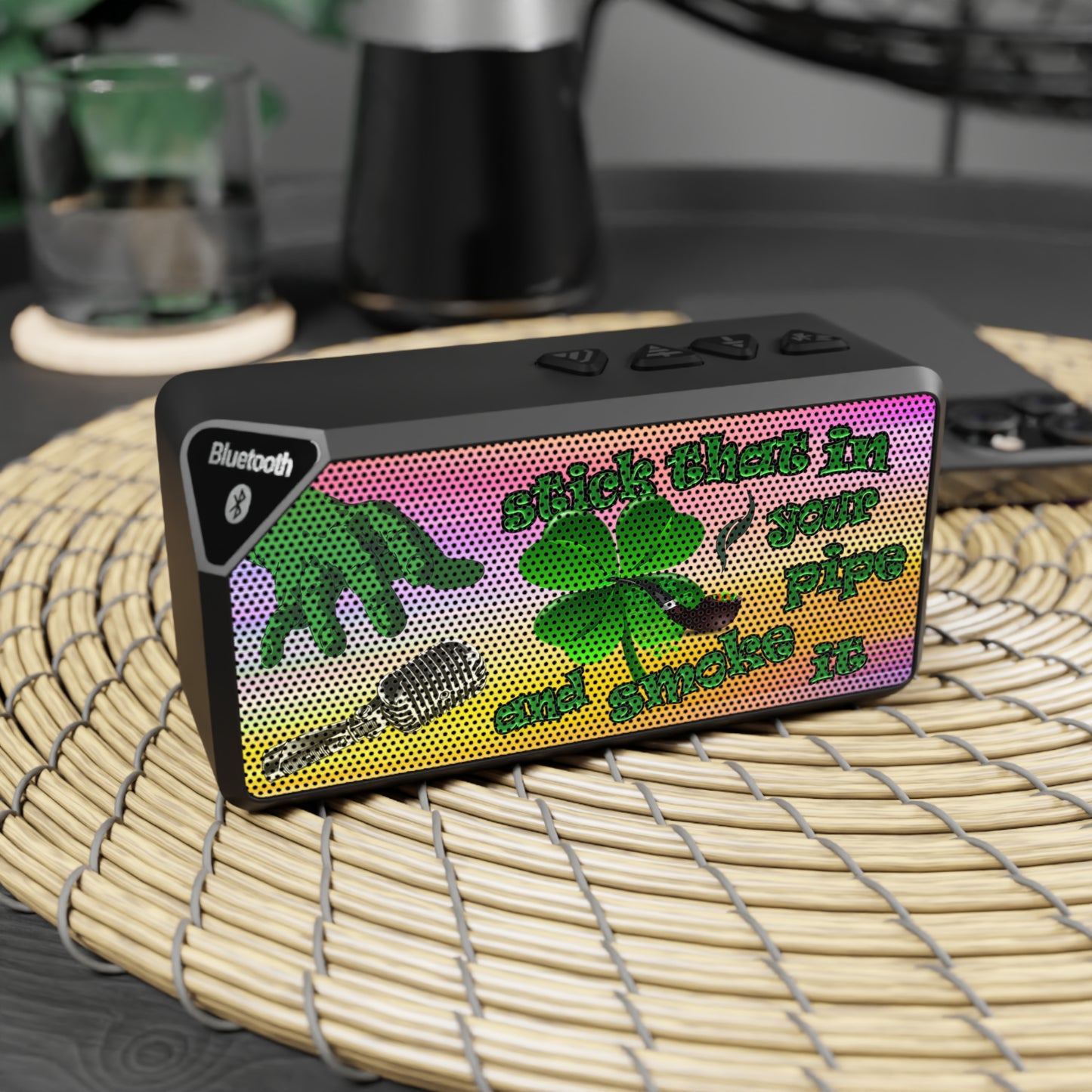stick that in your pipe and smoke it - Jabba Bluetooth Speaker (color blur)