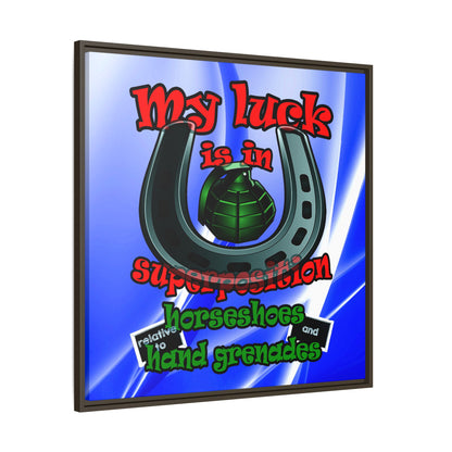 my luck - framed canvas art (blue-white wave)