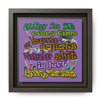 the bum's shit - framed canvas art (light purple)