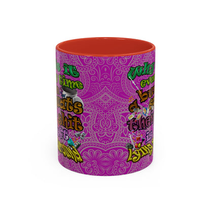 the bum's shit - Accent Mug (pink swirl)