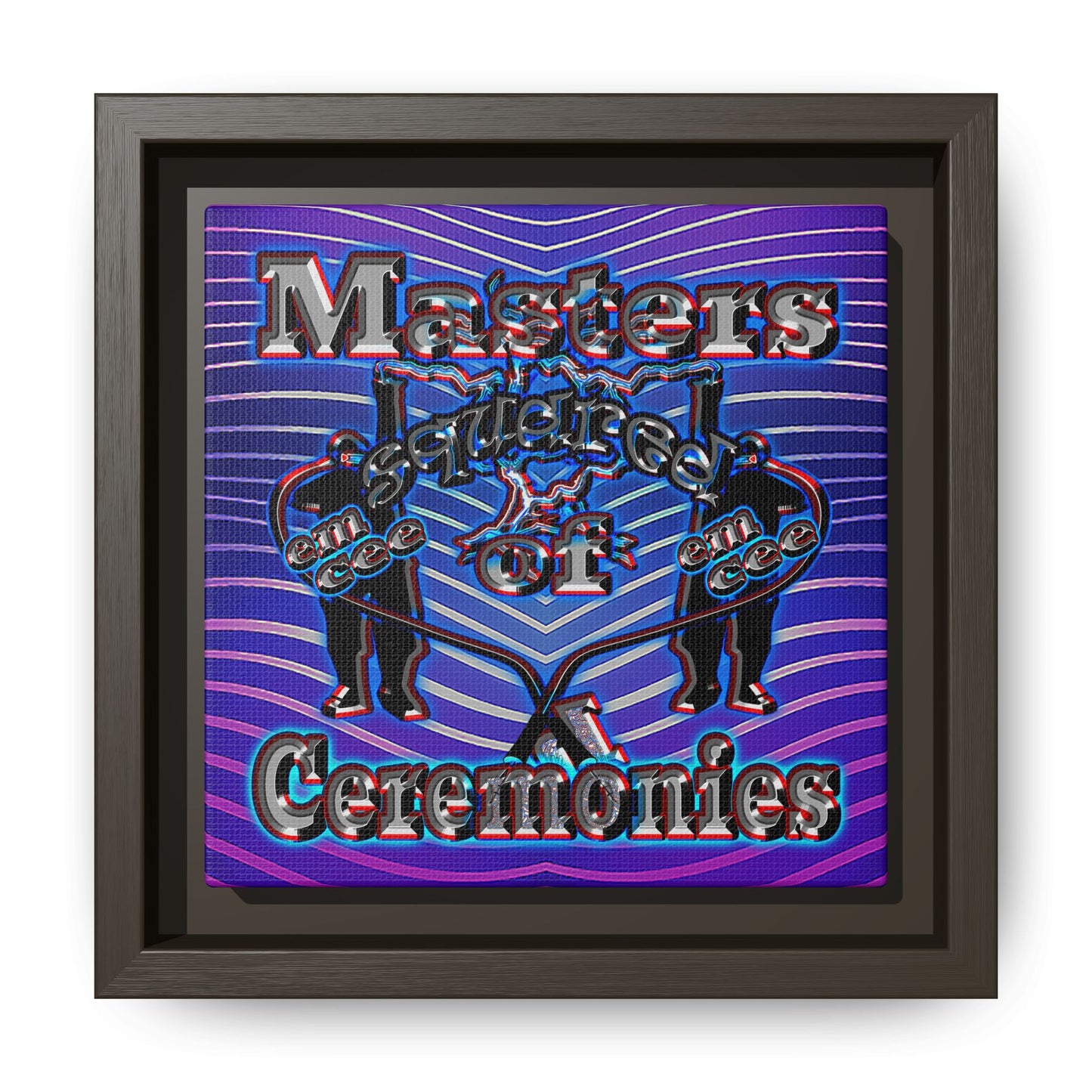 em cee squared - framed canvas art (purple wave)