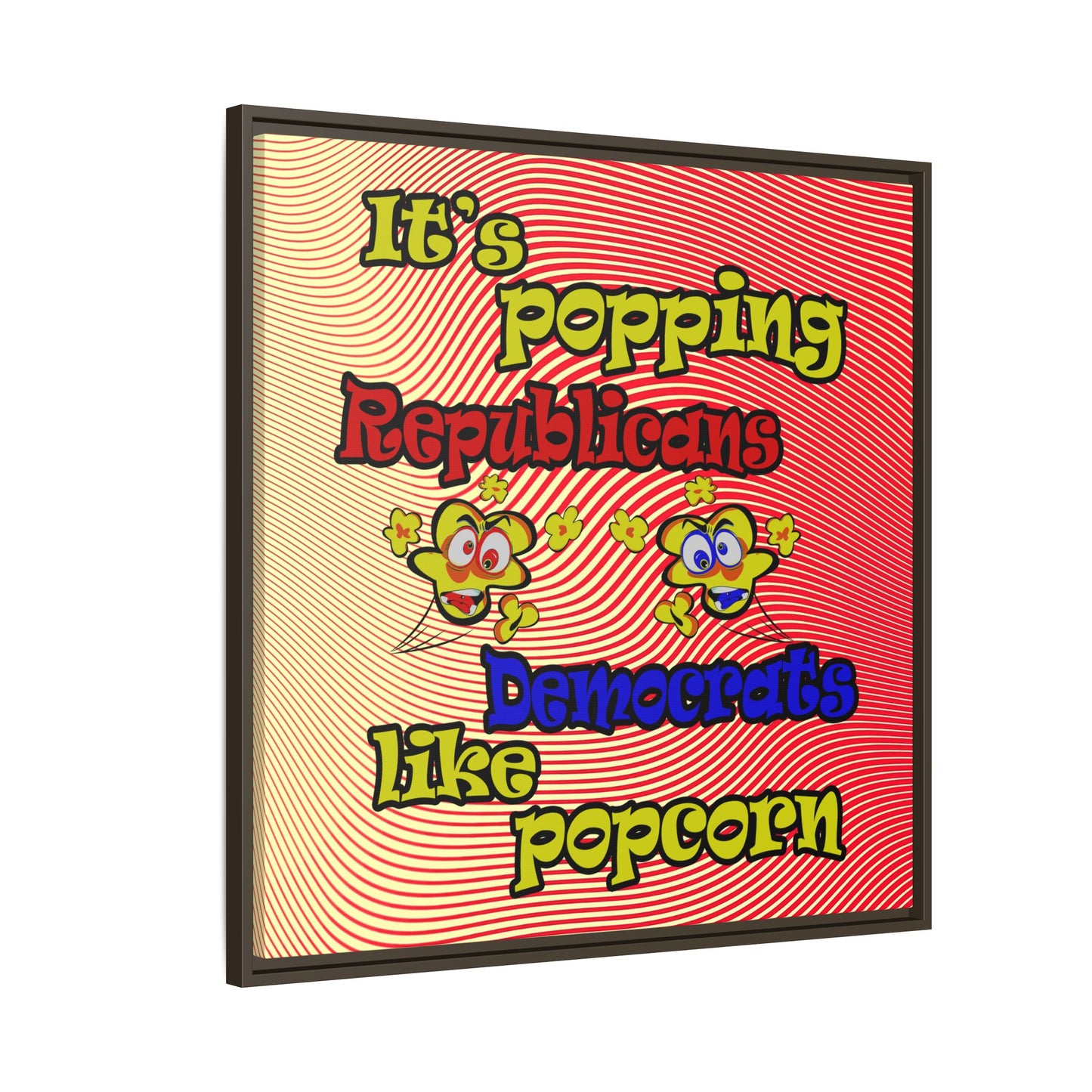 popping like popcorn - framed canvas art (yellow-orange wave)