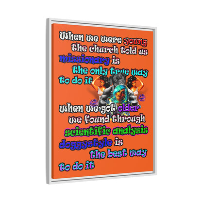 doggystyle - framed canvas art (orange)