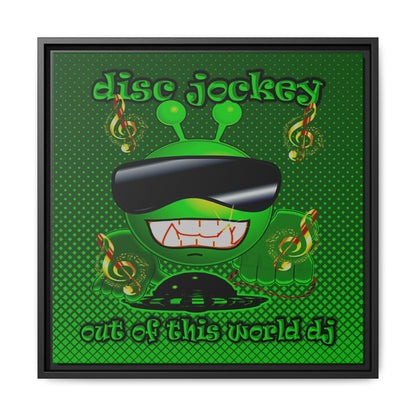 disc jockey - framed canvas art (logo green)