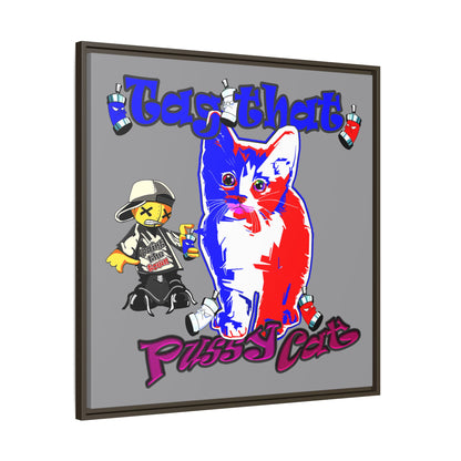 tag that - framed canvas art (grey)