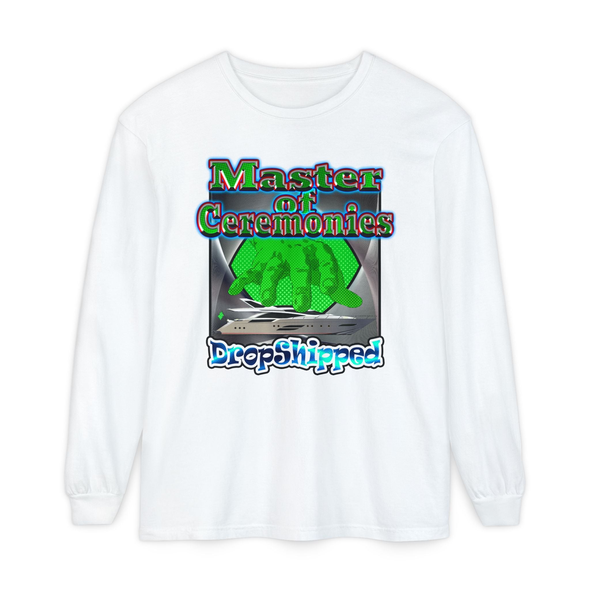 logo - Unisex Garment-dyed Long Sleeve T-Shirt