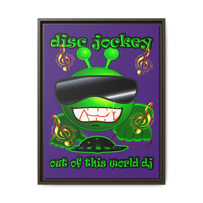disc jockey - framed canvas art (purple)