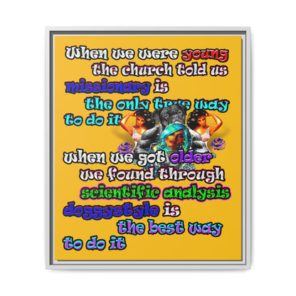 doggystyle - framed canvas art (yellow)