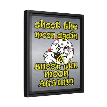 shoot the moon again - framed canvas art (brushed nickel)
