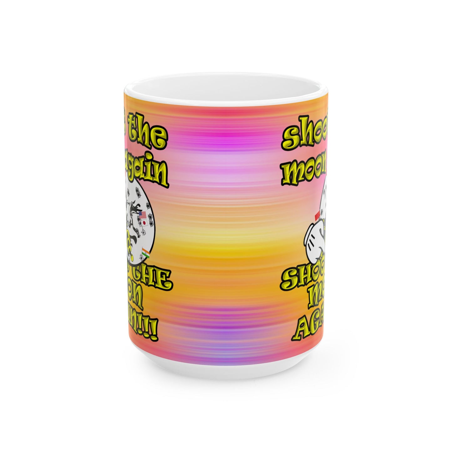 shoot the moon again - White Mug (color blur)