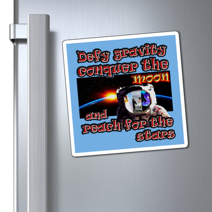 defy conquer reach - Magnets - (light blue)