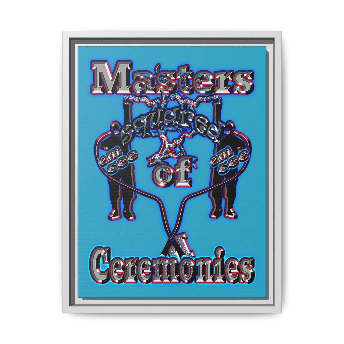 em cee squared - framed canvas art (turquoise)