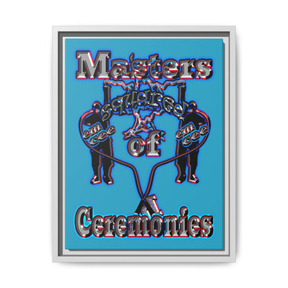 em cee squared - framed canvas art (turquoise)