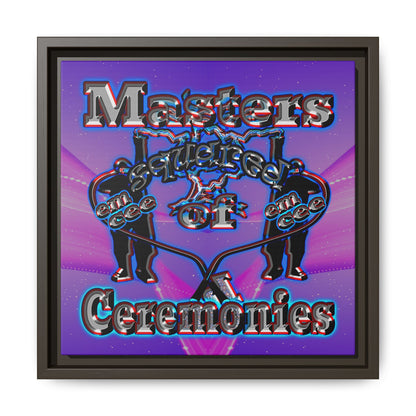 em cee squared - framed canvas art (purple-pink wave)