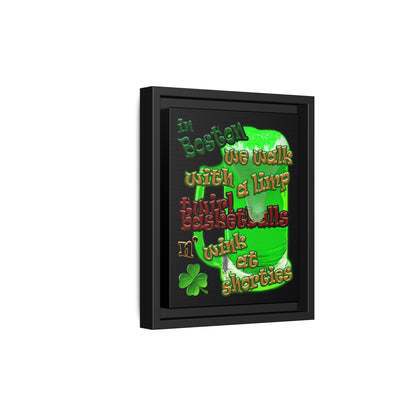 celtics logo - framed canvas art (black)