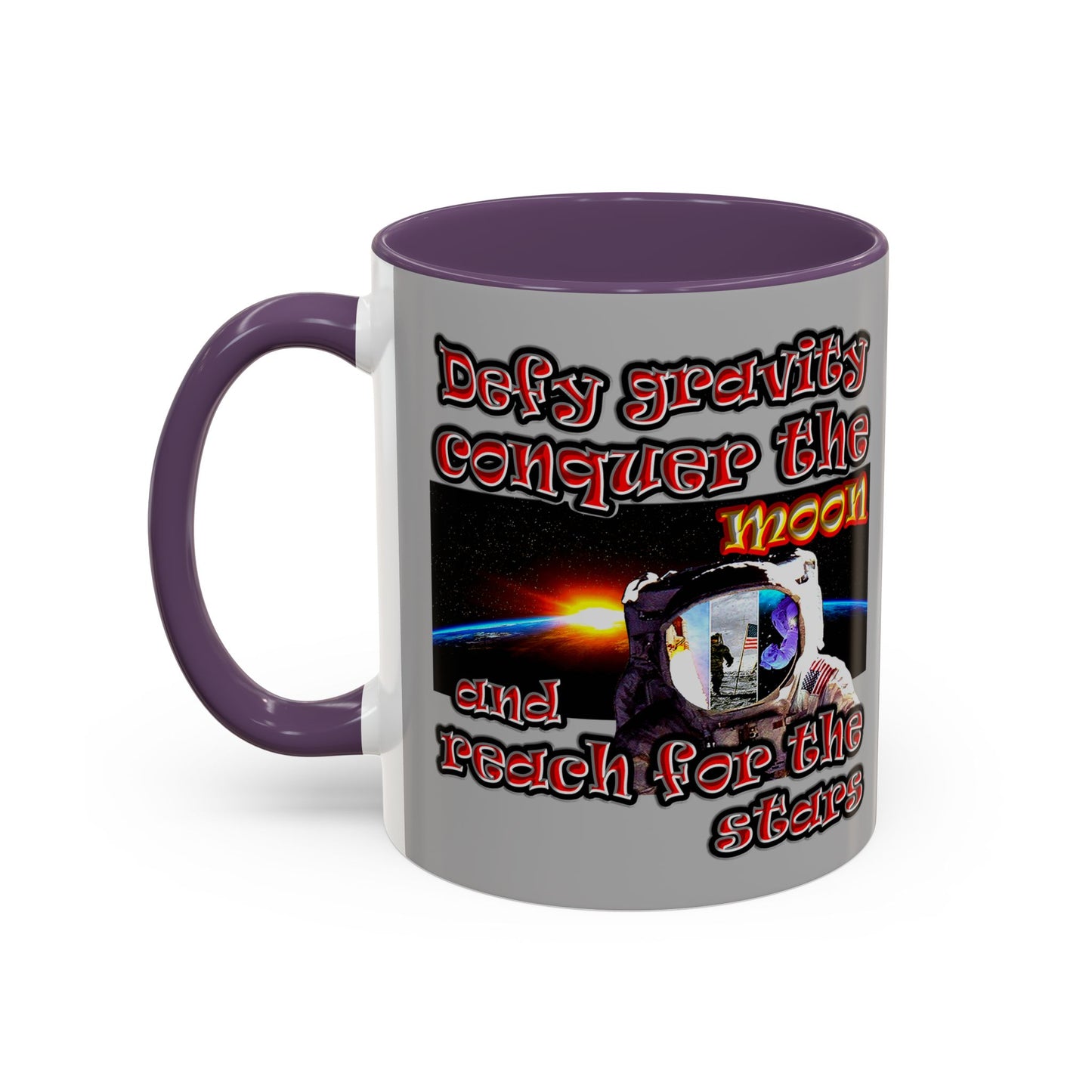 defy conquer reach - Accent Mug (light grey)