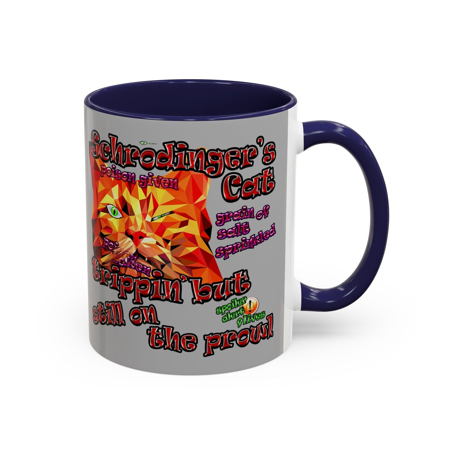 schrodinger's cat - Accent Mug (light grey)