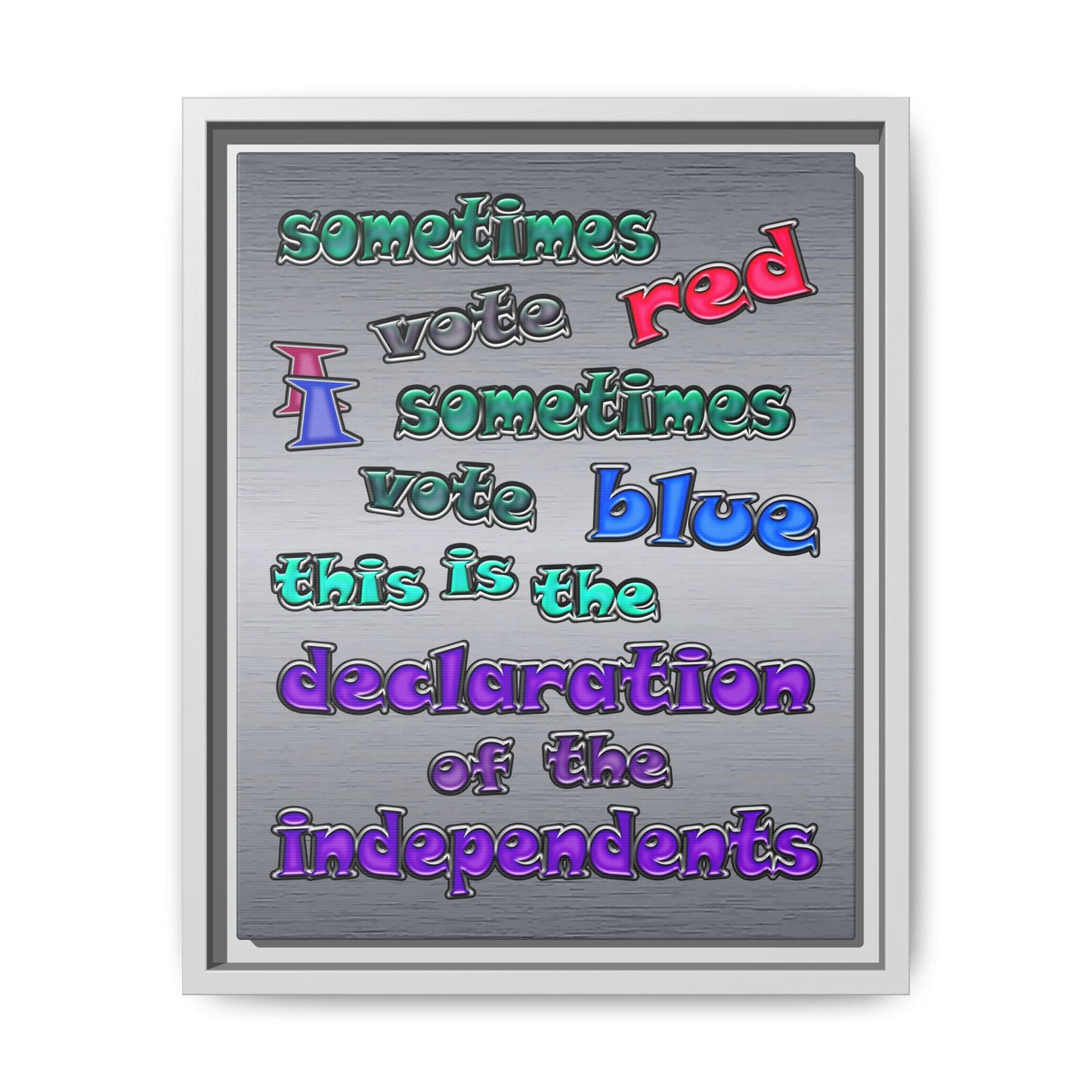 declaration of the independents - framed canvas art (brushed nickel)