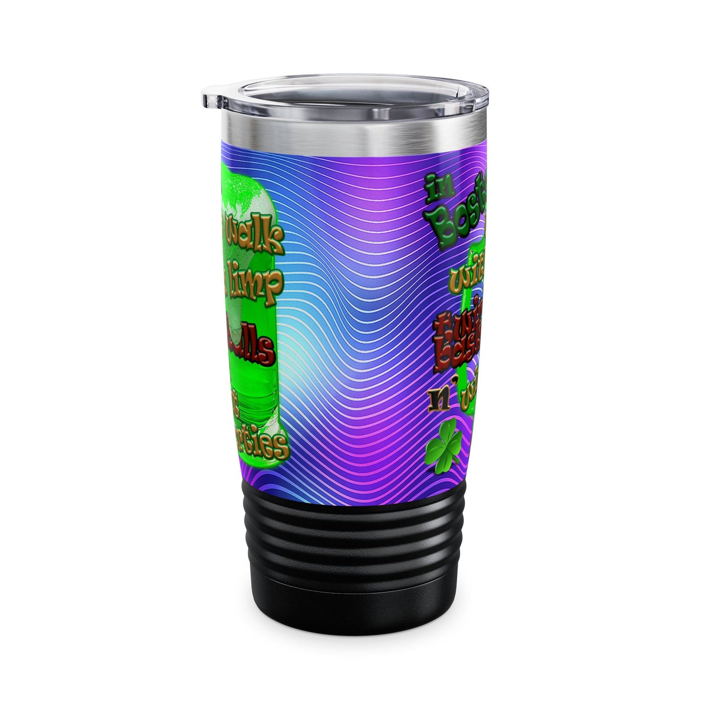 celtics logo - Ringneck Tumbler, 20oz (purple wave)