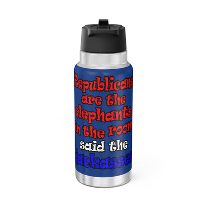 donkeys and elephants - Gator Tumbler, 32oz (dark blue)